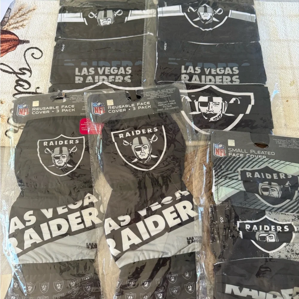 NFL Las Vegas Raiders Black and White Face Masks